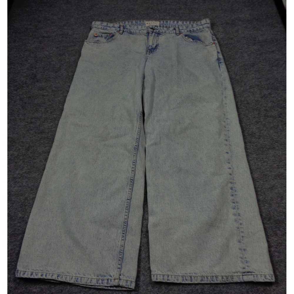 MOTEL Rocks Denim Jeans Women 34x30 Blue Wide Leg Skater Y2K